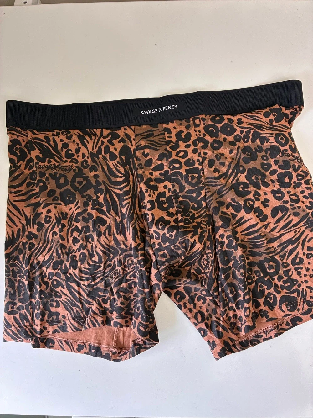 Savage X Fenty Men’s Brown and Black Animal-Print Boxer Briefs